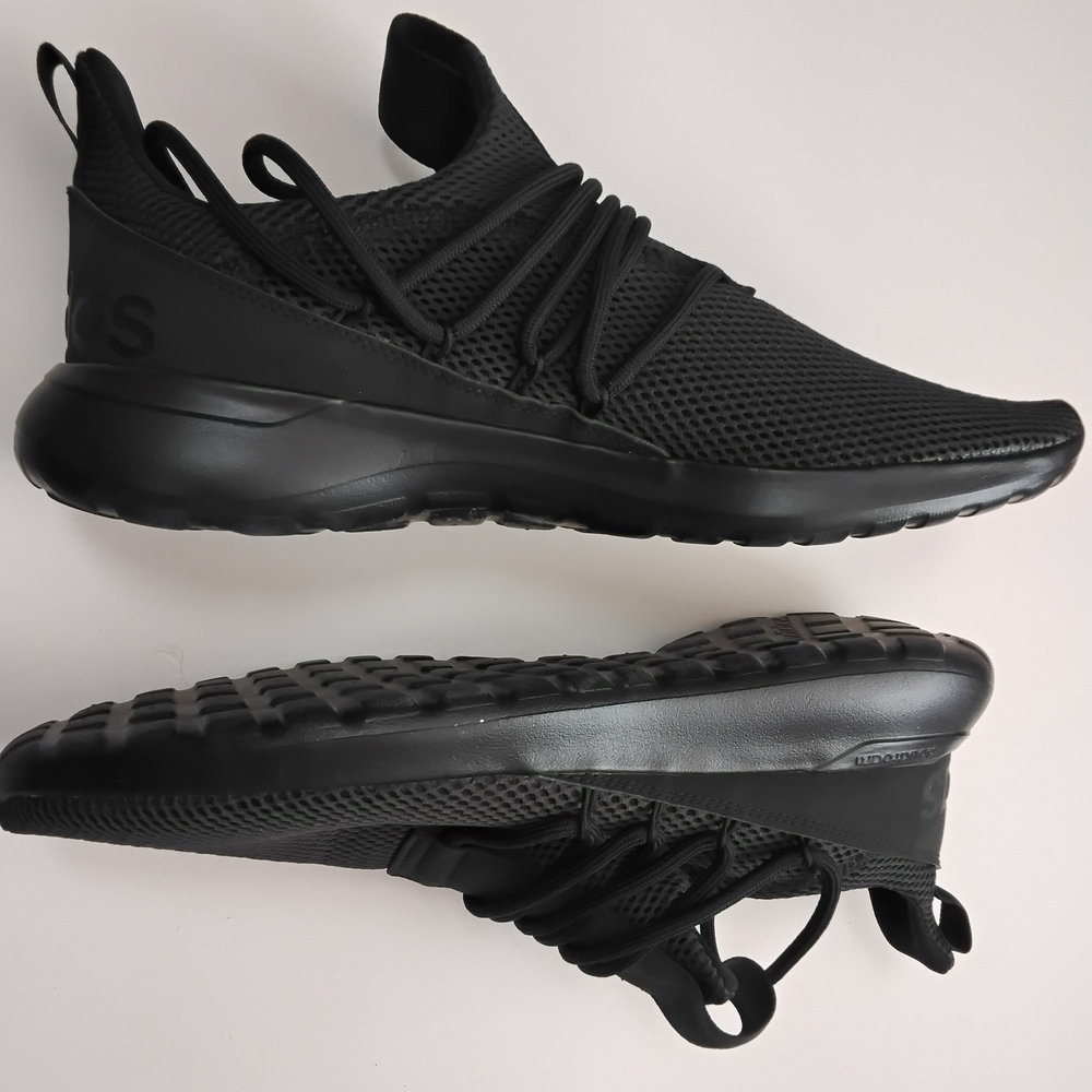 Adidas Black Athletic Shoes with Knit Upper and Cushioned Midsole